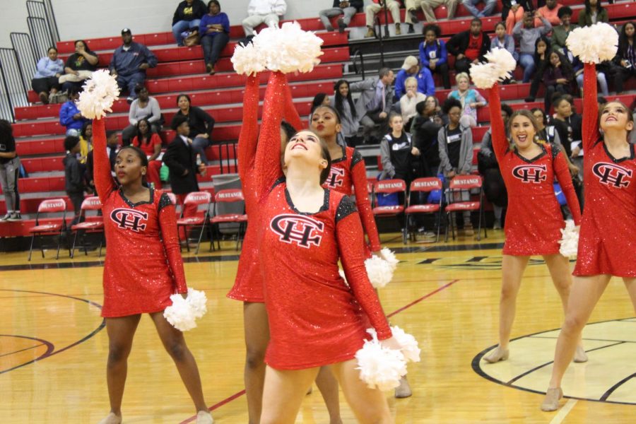 The Center Hill Dance Team, shown here performing at a home basketball game, won double state titles in hip hop and pom and is also ranked 10th in the nation in hip hop.