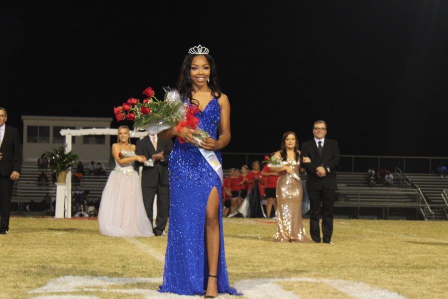 Kennedi Evans was crowned Homecoming Queen during halftime of the  game against Douglass High School Sept. 13.