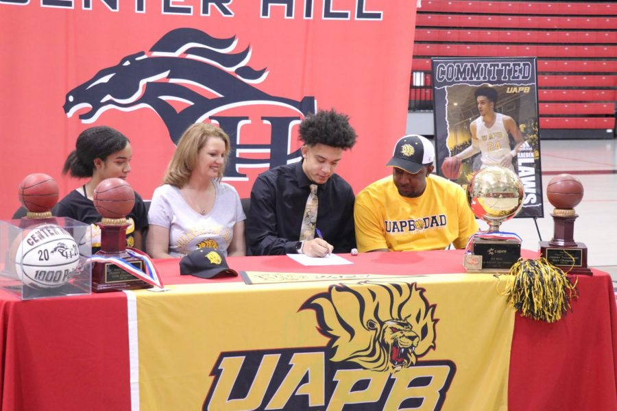 Kaeden Laws, a 6-foot-5-inch small forward/shooting guard for the Mustangs, signed Nov. 18 to play D1 basketball for the University of Arkansas at Pine Bluff. Laws said playing college basketball is important to him, but he has a more personal reason for choosing to attend a historically black college or university like UAPB. 