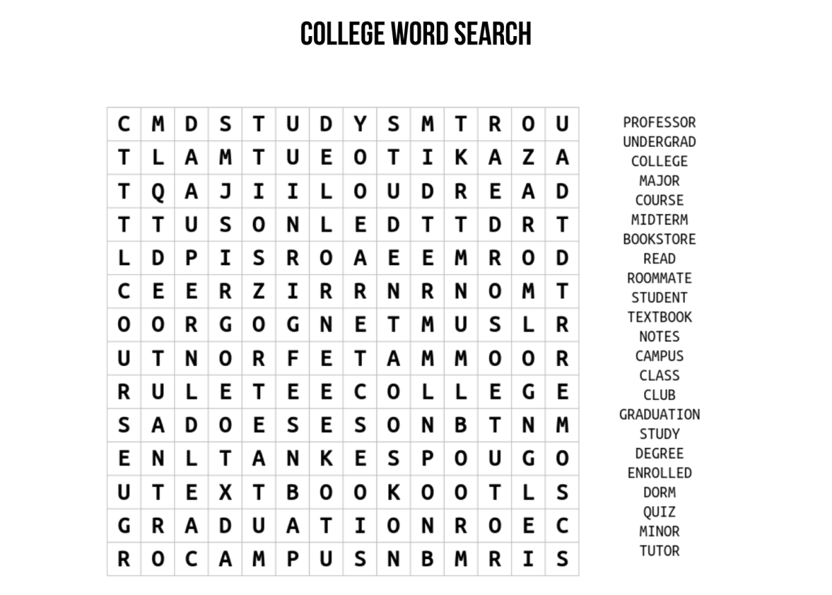 College Word Search