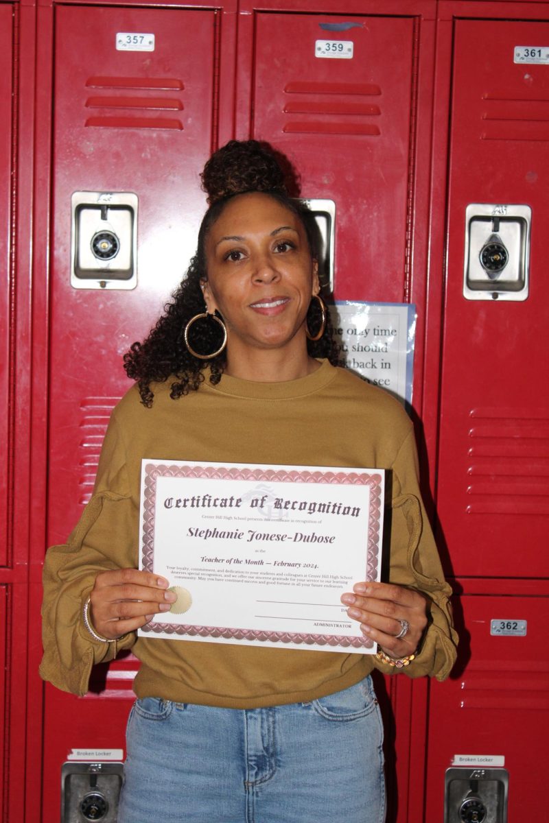 Stephanie Jones-Dubose was named Center Hill High School's Teacher of the Month for February 2024.