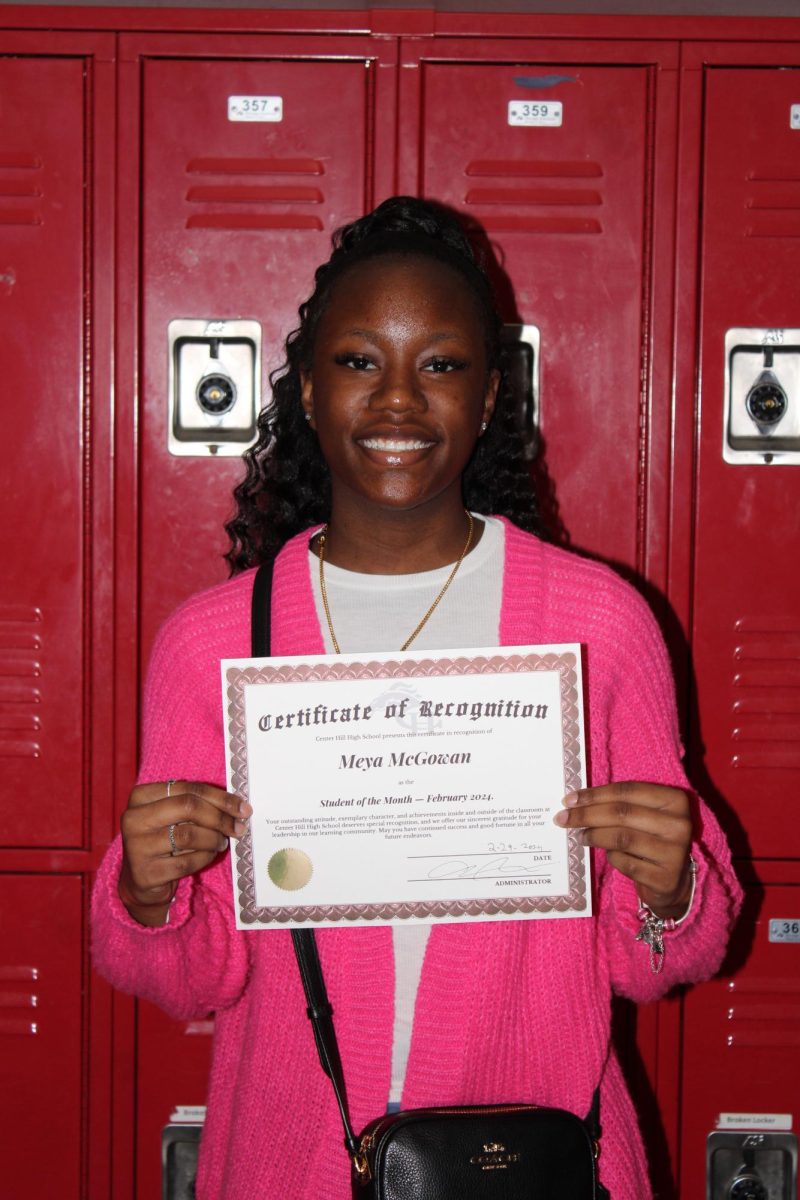 Meya McGowan was named Center Hill High School's Student of the Month for February 2024.