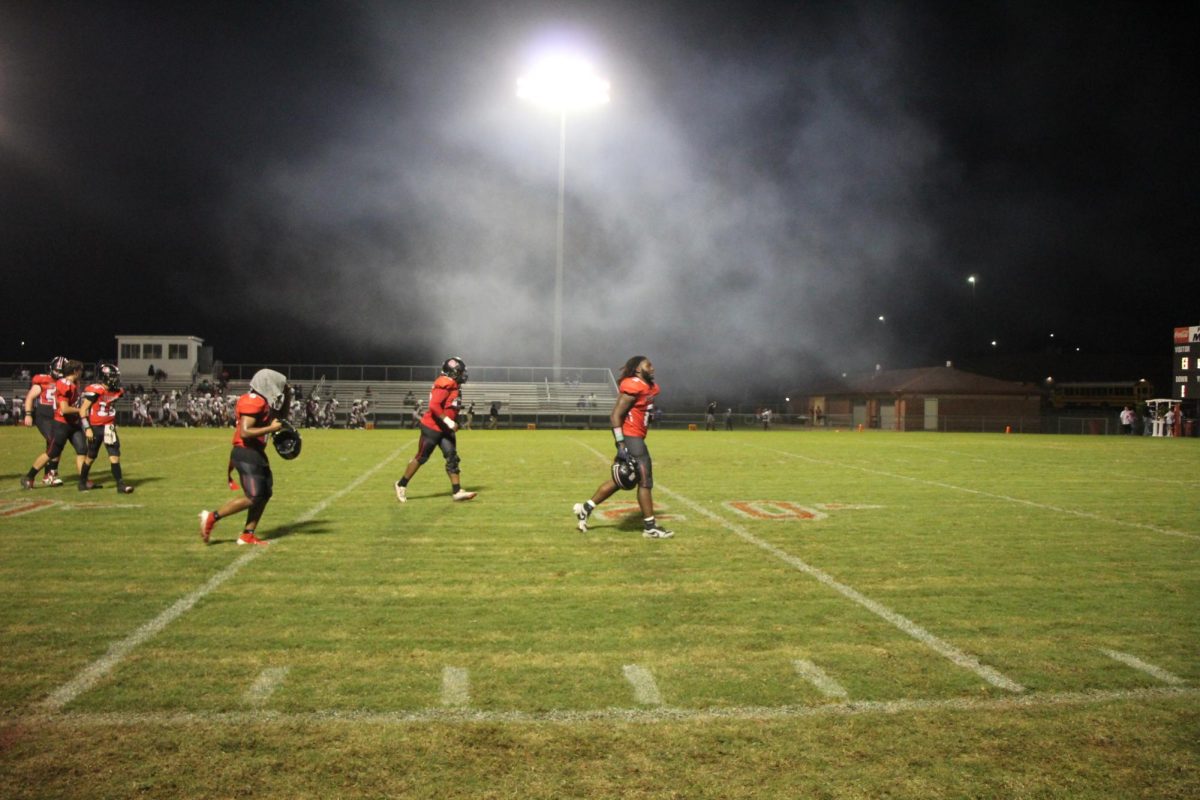 Football cooks Gentry in Homecoming game, 45-8.