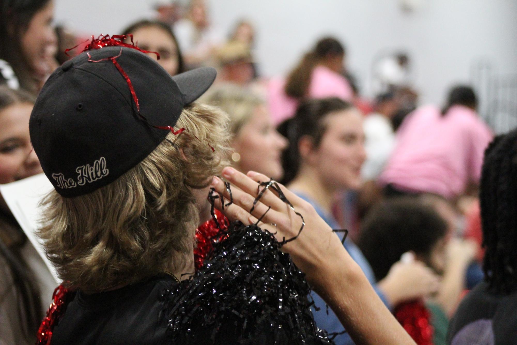 Volleyball celebrates win against South Panola for senior night.