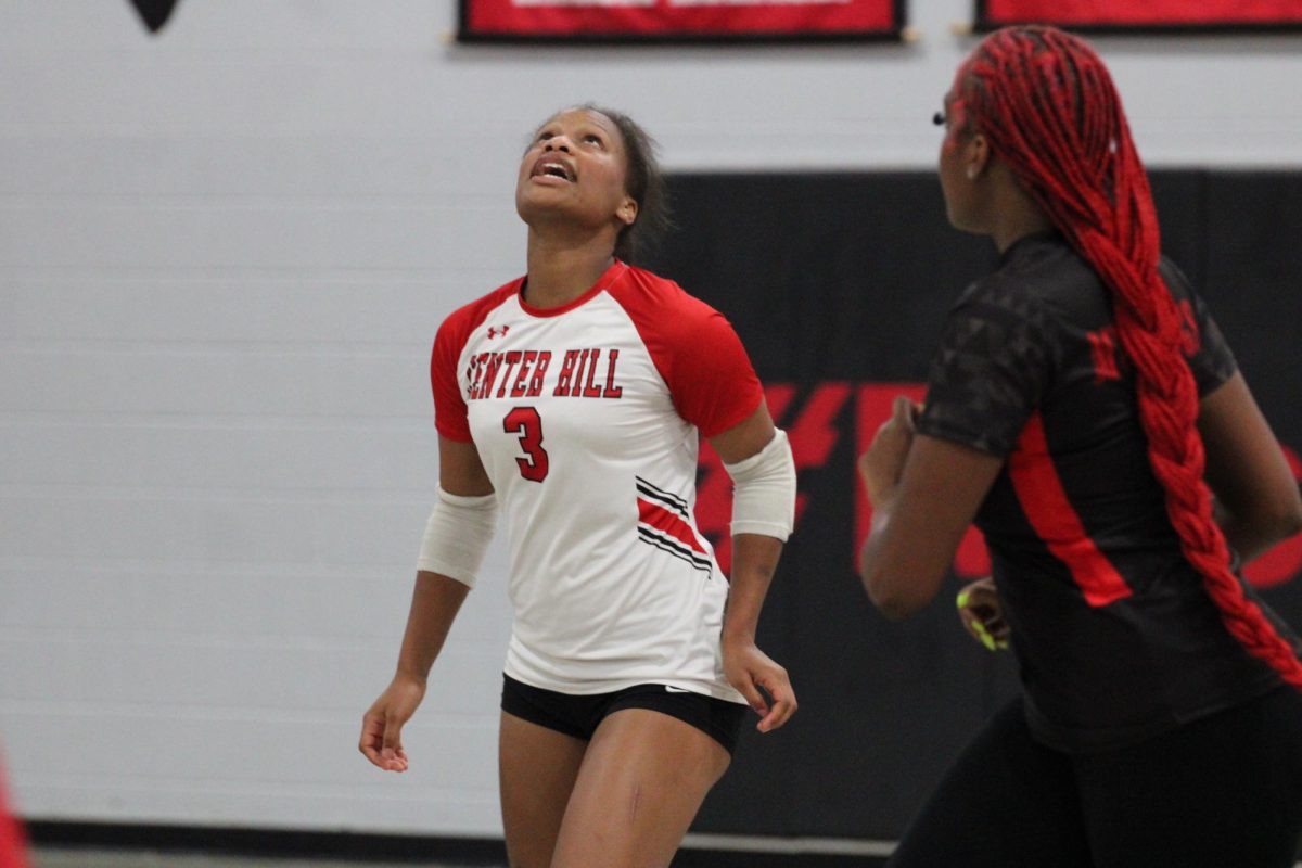 Volleyball celebrates win against South Panola for senior night.